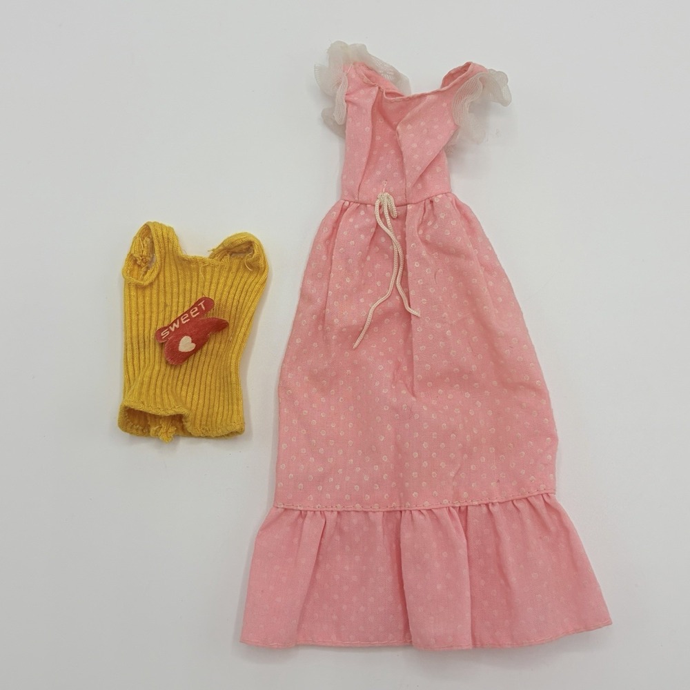 Vintage Sweet 16 Barbie Doll Pink Dress And Yellow Top